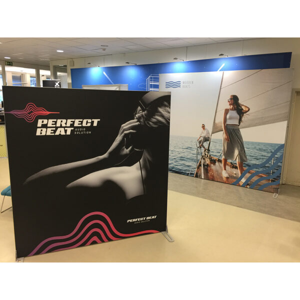 Mässmonter och displaysystem med textil