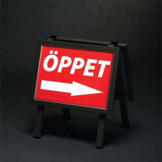 A-sign med LED-belysning